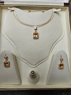 Elegant Necklace Set with Dual Stone Ring Combo for Women