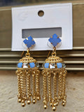 Kashmiri Traditional Gold-Plated Tassel Jhumkas with Premium Stone Accents – Ethnic Bridal & Party Wear Earrings