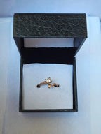 Elegant Golden Adjustable Open-End Ring – Unique Dual-Sided Crystal & Textured Pattern Ring