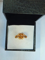 Royal Emerald-Cut Adjustable Halo Ring – Premium Gold-Plated Statement Ring for Women & Girls