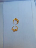 Classic Golden Beaded Hoop Earrings – Elegant High-Polish Ball-Drop Baliyan for Daily Wear