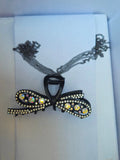Luxury Metal Bow Hair Claw Clip with Sparkling Crystals & Hanging Tassel Chains – Premium Elegant Hair Accessory for Women