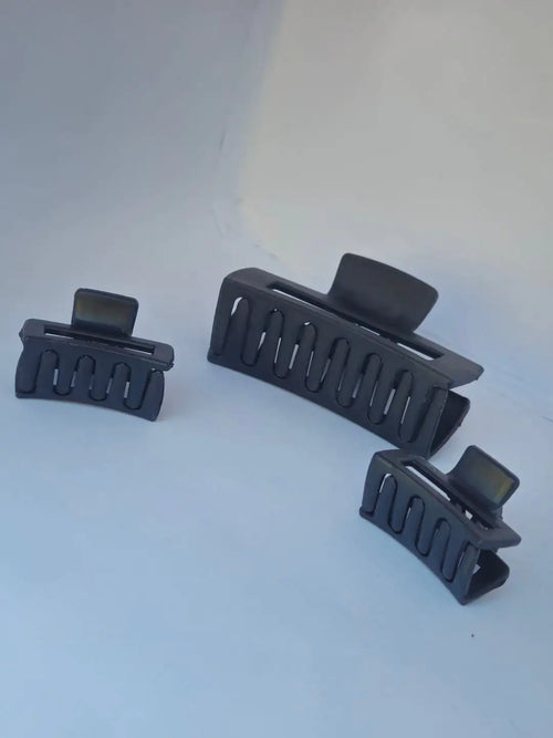 3-Piece Matte Hair Claw Clip Set – 1 Large & 2 Medium Non-Slip Professional Jaw Clips
