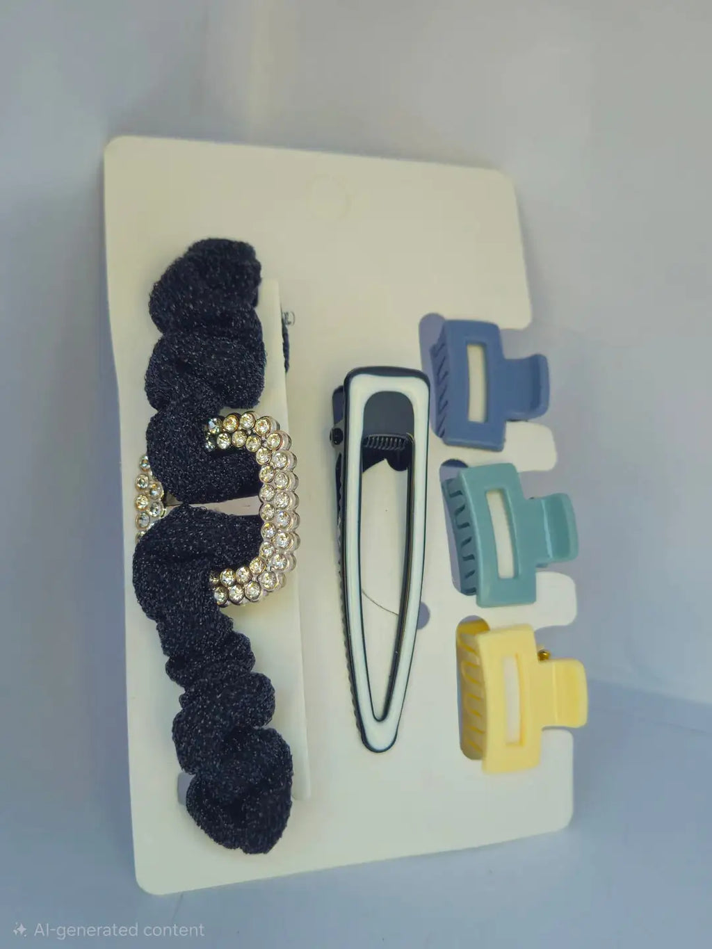 5-Piece Premium Hair Accessory Gift Set – Satin Scrunchie, Pearl Snap Clip & Mini Claw Catchers