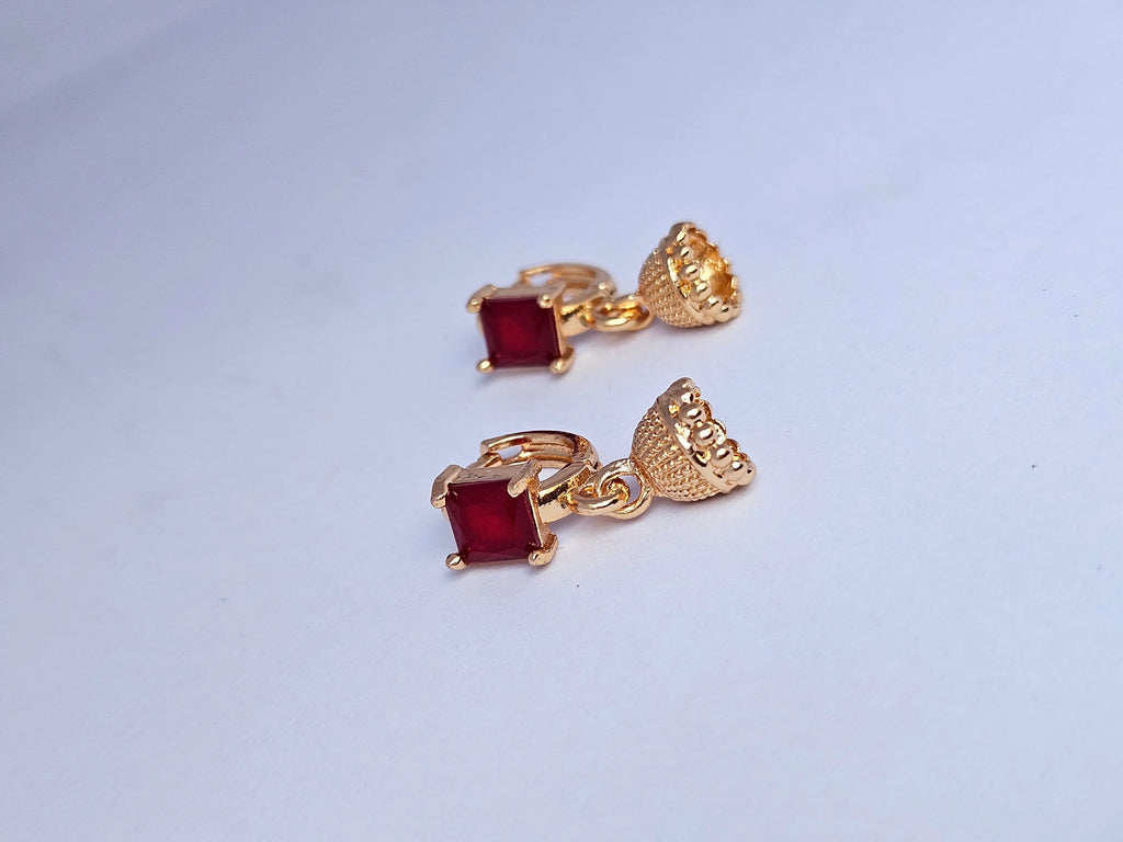 Elegant Gold-Plated Huggie Hoop Jhumka Earrings with Sparkling Crystal Studs – Traditional Ethnic Fusion Jewelry
