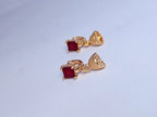 Elegant Gold-Plated Huggie Hoop Jhumka Earrings with Sparkling Crystal Studs – Traditional Ethnic Fusion Jewelry