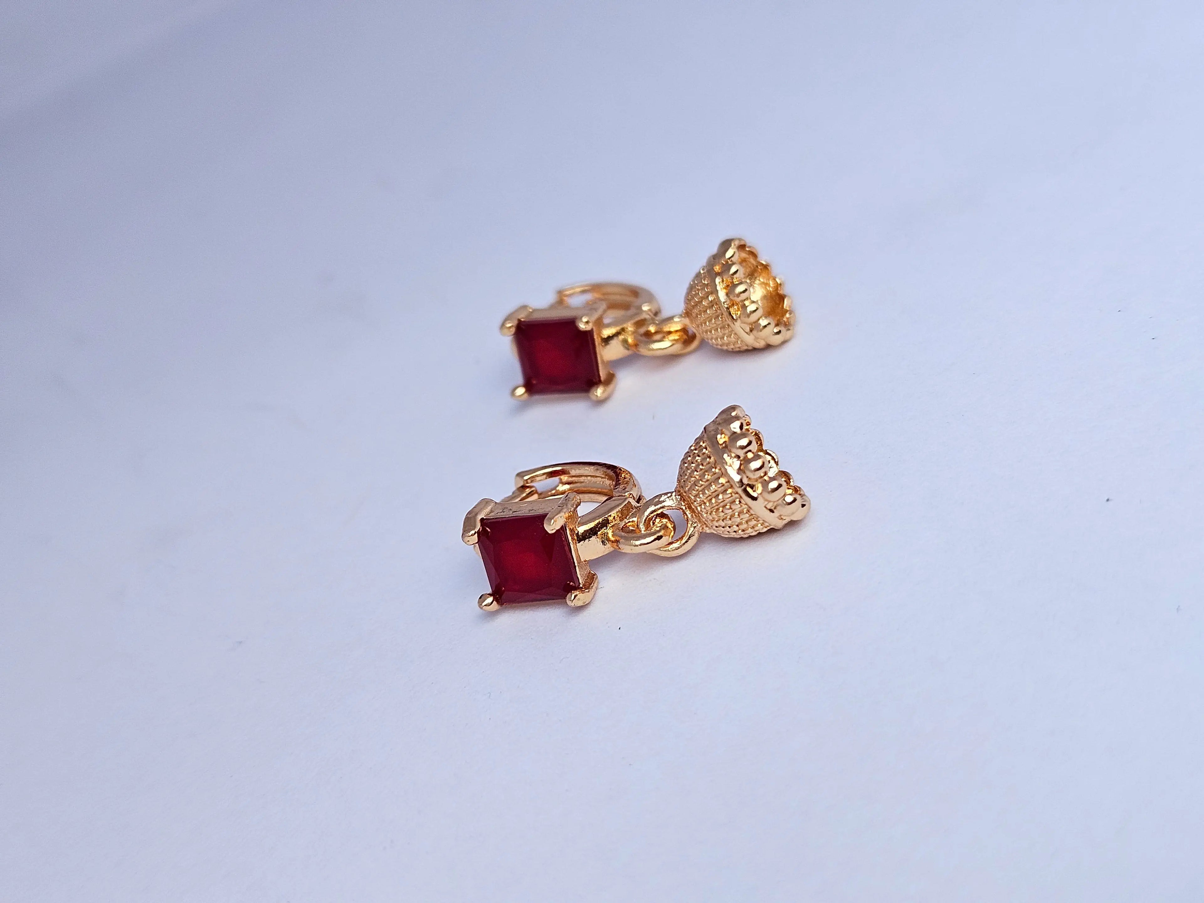 Elegant Gold-Plated Huggie Hoop Jhumka Earrings with Sparkling Crystal Studs – Traditional Ethnic Fusion Jewelry