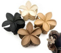 Pack of 4 Matte Flower Hair Claw Clips – Trendy Plumeria Floral Hair Accessories for Women & Girls