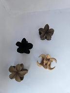 Pack of 4 Matte Flower Hair Claw Clips – Trendy Plumeria Floral Hair Accessories for Women & Girls