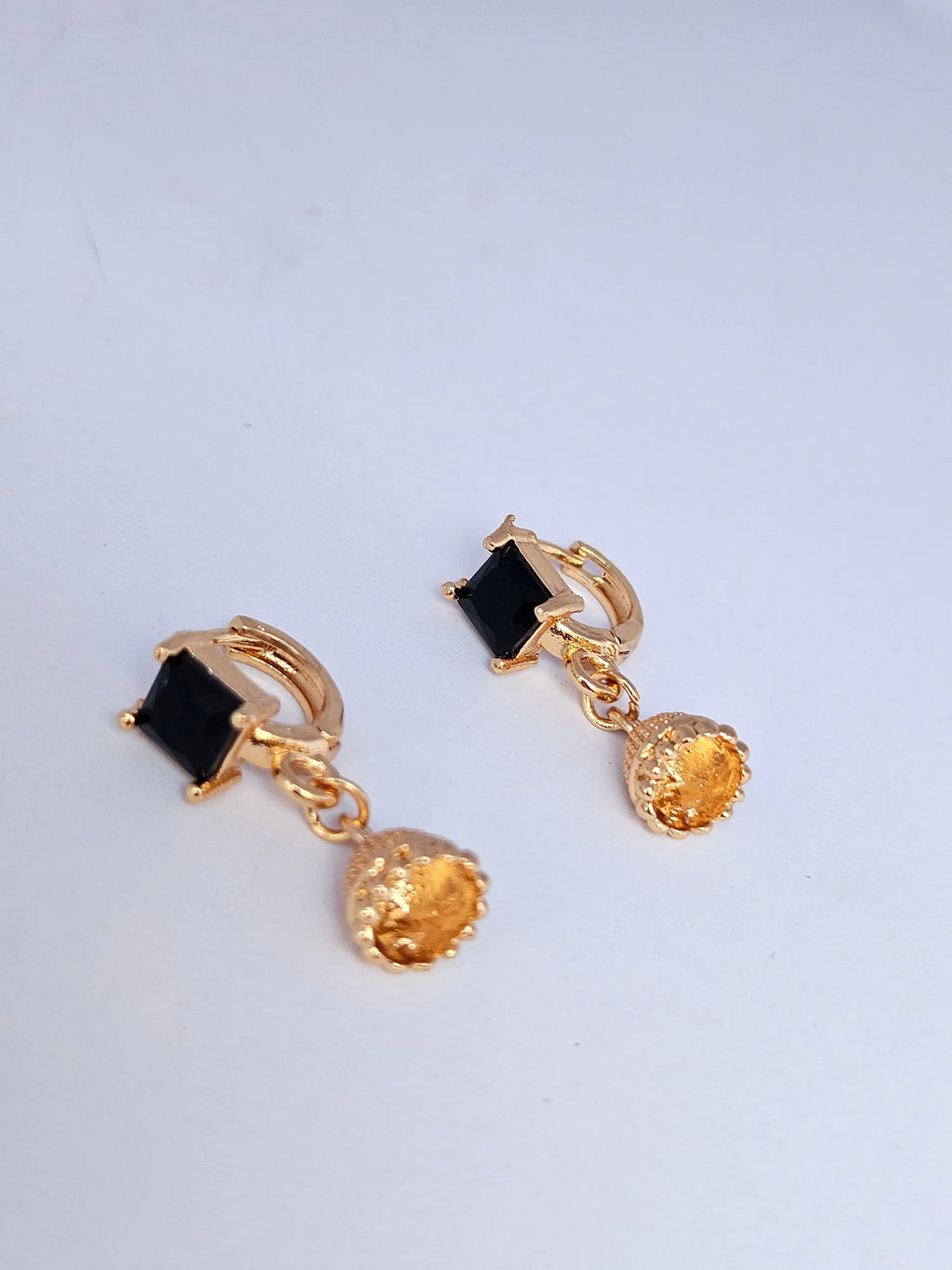 Elegant Gold-Plated Huggie Hoop Jhumka Earrings with Sparkling Crystal Studs – Traditional Ethnic Fusion Jewelry