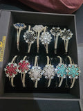 Gold Tone Flower Crystal Bracelet | 7 Colors | Zewarly.pk