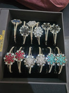 Gold Tone Flower Crystal Bracelet | 7 Colors | Zewarly.pk
