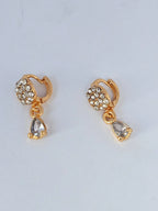Elegant Golden Dangle Drop Earrings – Stylish Crystal Chain Hangings for Women