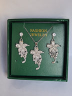 Silver Crystal Jewelry Set | Necklace & Earrings | Premium Gift Box – Zewarly.pk
