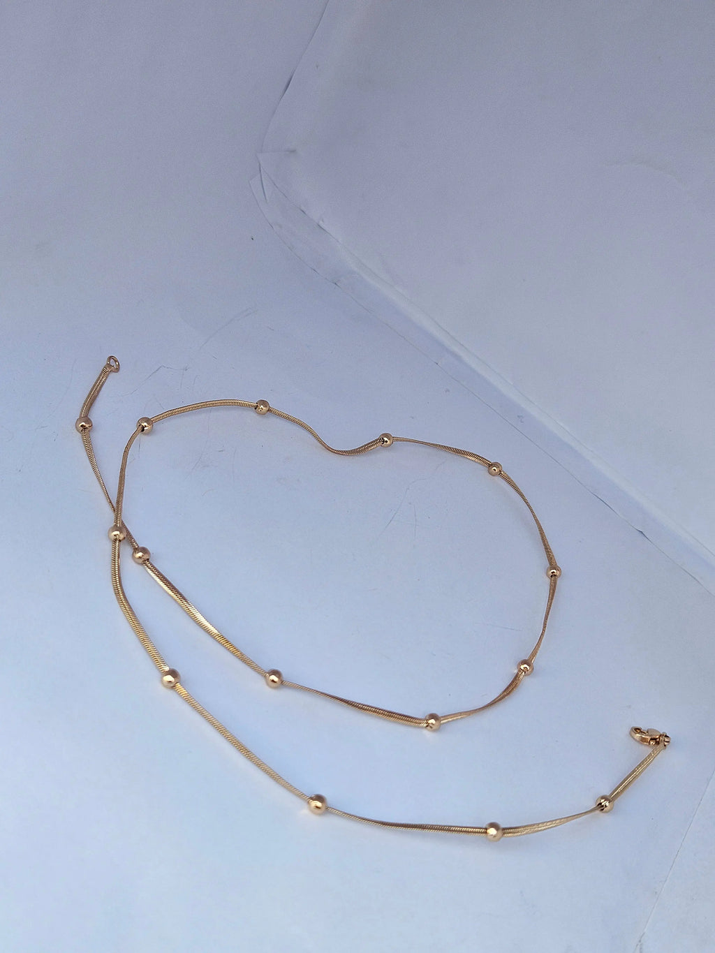 Classic Italian Style Snake Chain Necklace with Delicate Bead Accents – Minimalist Gold & Silver Plated Daily Wear Jewelry