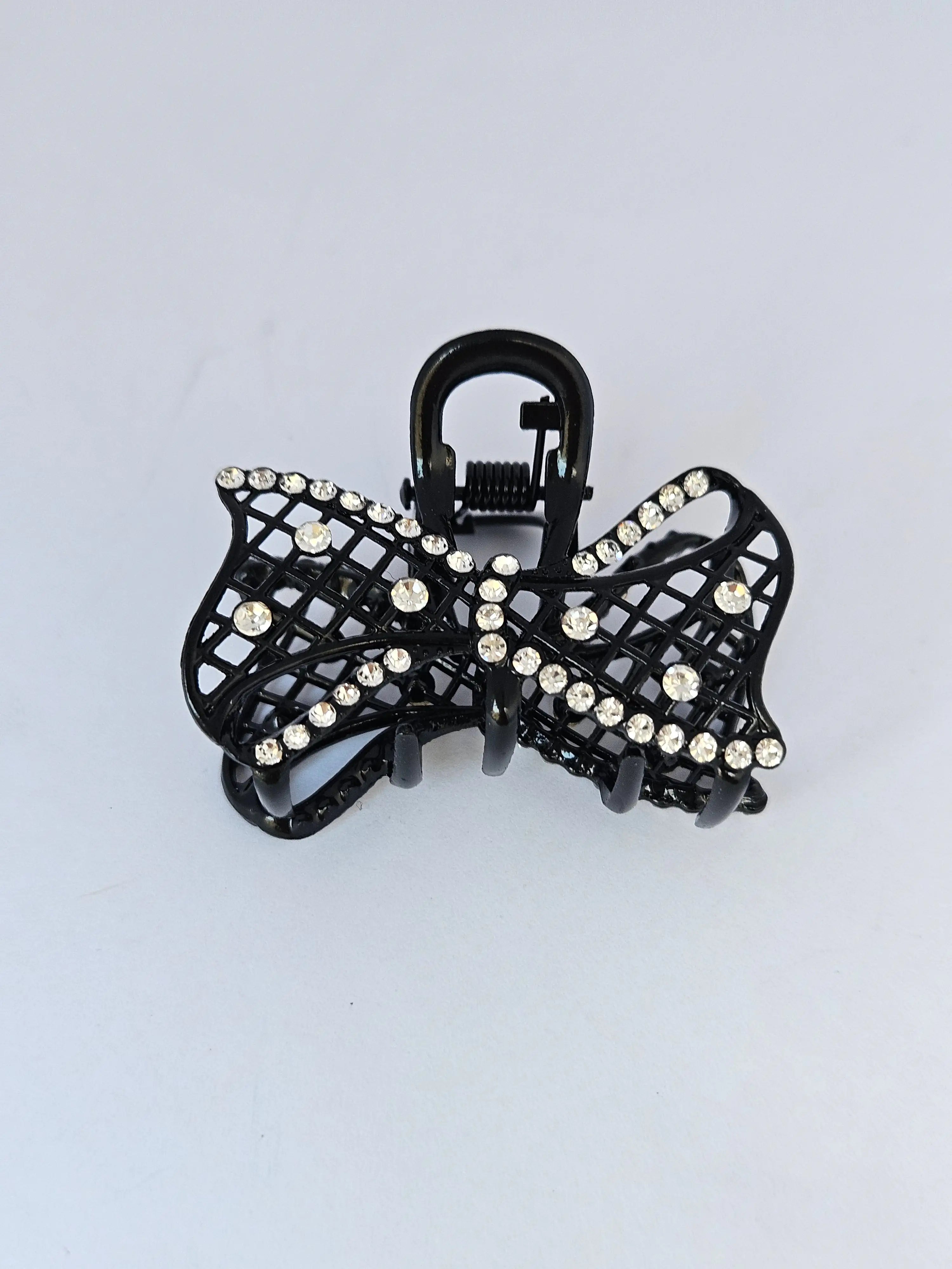 Luxury Metal Butterfly Hair Claw Clip with Sparkling Crystal Studs – Premium Rhinestone Hair Jewelry for Women