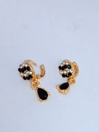 Elegant Golden Dangle Drop Earrings – Stylish Crystal Chain Hangings for Women