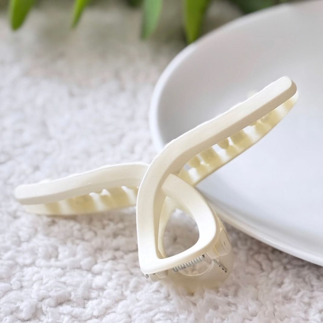 Pack of 3 Premium Matte Hair Claw Clips – High-Quality Imported Large Nonslip Hair Clamps for Women & Girls