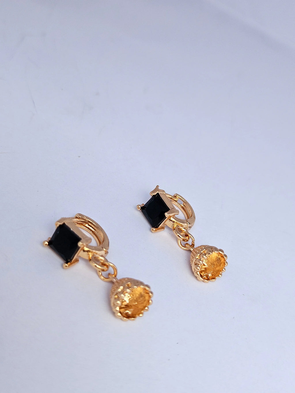 Elegant Gold-Plated Huggie Hoop Jhumka Earrings with Sparkling Crystal Studs – Traditional Ethnic Fusion Jewelry