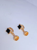 Elegant Gold-Plated Huggie Hoop Jhumka Earrings with Sparkling Crystal Studs – Traditional Ethnic Fusion Jewelry